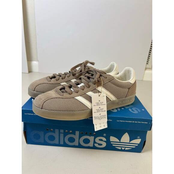 Adidas Originals Gazelle Indoor Pro Men’s 8.5 | Taupe Gray White Retro Sneakers - Picture 2 of 9
